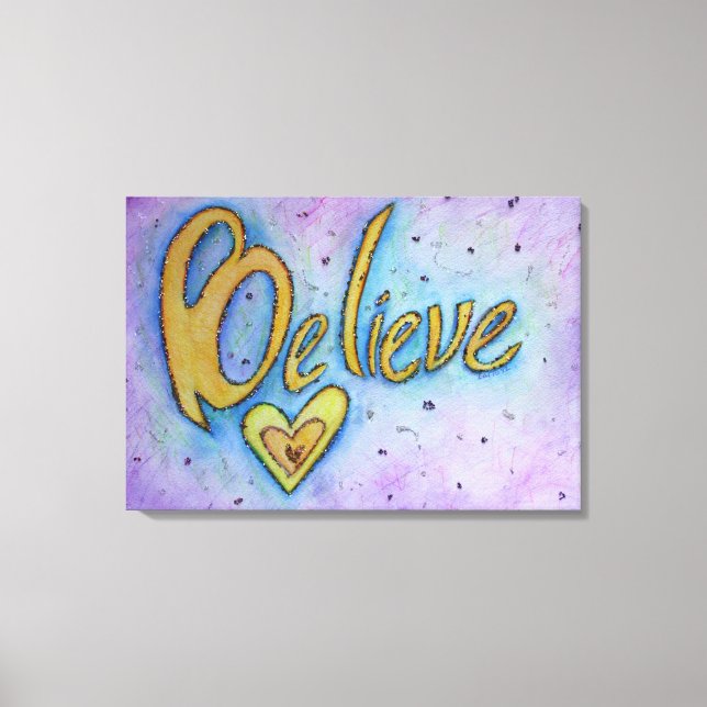 Toile Croyez Inspirational Word Peinture Canvas Art (Recto)