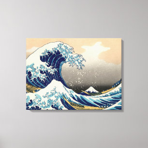 Toile Cru de PixDezines, grande vague, 葛飾北斎の神奈川沖浪 de
