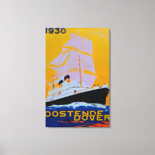 Toile Cru PosterEurope d'Oostende Douvres
