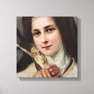 Toile Cru St.Therese peu de crucifix de fleur
