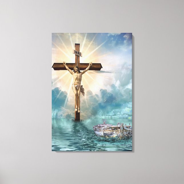Toile Crucifixion de Jésus et Arc de Noé (Recto)