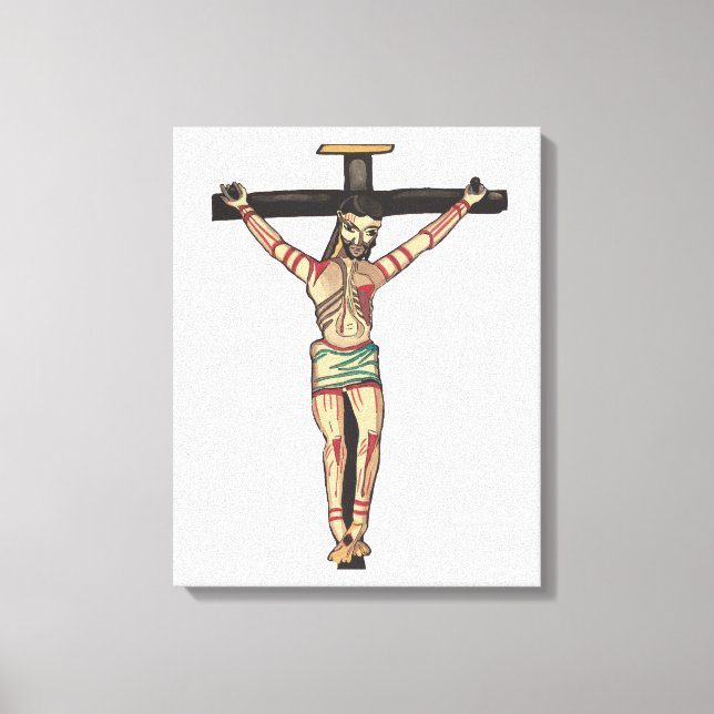 Toile Crucifixion Jésus Christ Croix Aquarelle art (Recto)