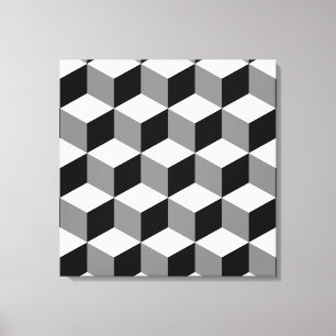 Toile Cube Motif noir blanc et gris