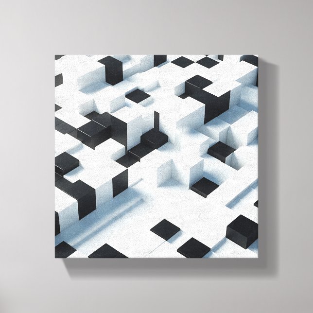 Toile Cubes isométriques 3D minimalistes modernes - Ab (Recto)