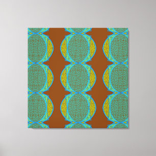 Toile Cuivre Abstrait Brown Cercles Bleus Diamant
