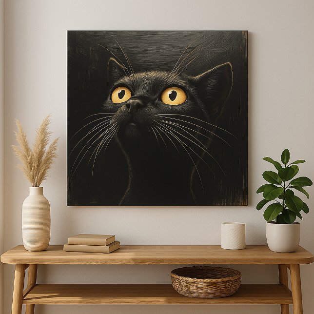 Toile Curieux chat noir - Whimsical (Créateur téléchargé)