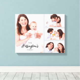 Toile Custom 4 Family Photos Collage Rectangle Frame