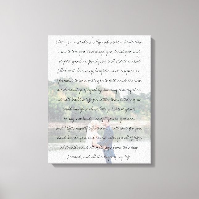 Toile Customisé Anniversaire photo Mariage & Vows (Recto)