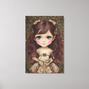 Toile Cute Adorable Style Vintage Chibi Kawaii Girl Art