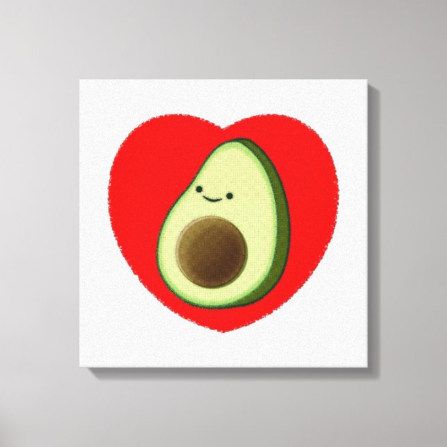 Toile Cute Avocado Dans Le Coeur Rouge (Recto)