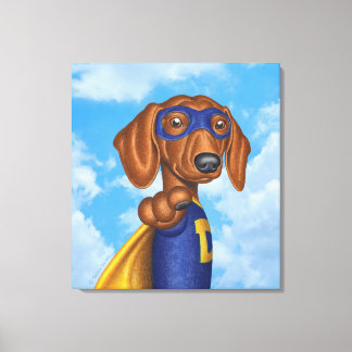 Toile Cute Dachshund Superhero
