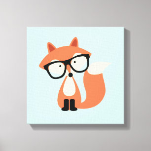 Toile Cute Hipster Red Fox