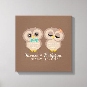 Toile Cute Owl Couple