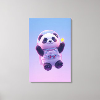 Toile Cute Panda Astronaut Kids Wall Art – Funny Space