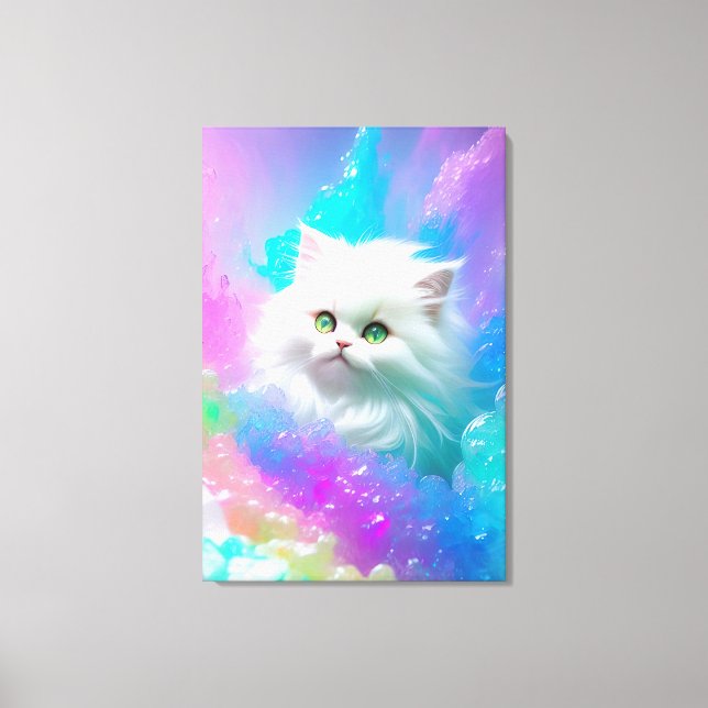 Toile Cute Persian Kitten Girl's Wall Art Wrapped Canvas (Recto)