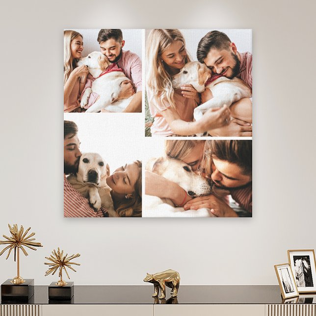 Toile Cute Pet Dog Family Photo Collage (Créateur téléchargé)