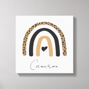 Toile Cute Rainbow Leopard Motif