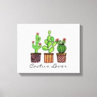 Toile Cute Watercolor Cactus