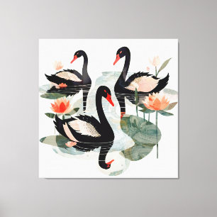 Toile Cygnes noirs