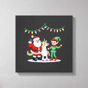 Toile Dabbing Père Noël Elfe Licorne Noël Enfants Garçon