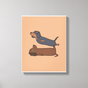 Toile Dachshund Dog Art   Décor