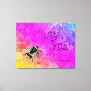 Toile Daisies Couleurs Arc-en-ciel Bumblebee -Citation p