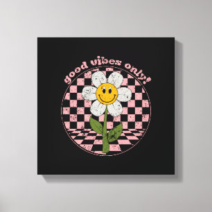 Toile Daisy rétro des années 70 Good Vibes uniquement