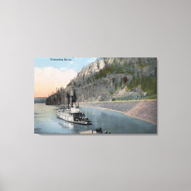 Toile Dallas City Steamer sur Columbia River (Recto)