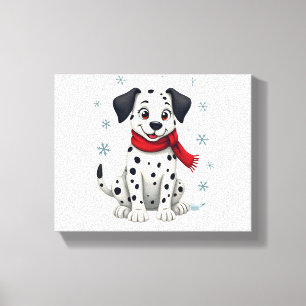Toile Dalmatie Snowy Fun chien