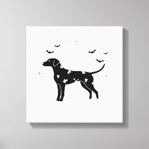 Toile Dalmatien Halloween Lune Silhouette Classique 