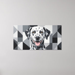 Toile Dalmatien Portrait Géométrique Pop Art
