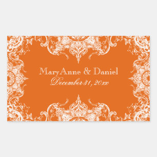 Toile Damask Swirl Matching Sticker-T angerine Sticker