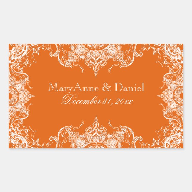 Toile Damask Swirl Matching Sticker-T angerine Sticker (Front)