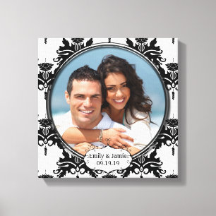 Toile Damask Your Photo Wrapper Canvas