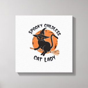 Toile Dame de chat sans enfants Halloween Sorcière effra