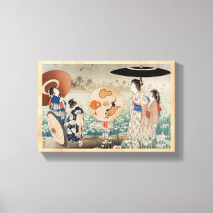 Toile Dames japonaises d'ukiyo-e vintage avec l'art de