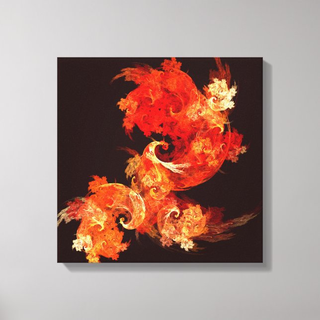 Toile Dancing Firebirds Abstrait Quad Canvas Imprimer (Recto)