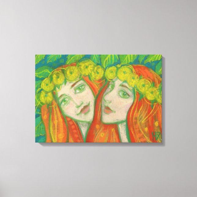 Toile Dandelions, Ginger Girls Peinture Imaginaire Paste (Recto)