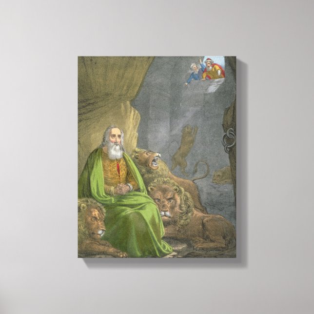 Toile Daniel dans le Den des Lions, tiré d'une bible imp (Recto)