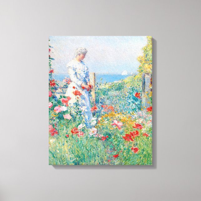Toile Dans le jardin par Frederick Childe Hassam (Recto)
