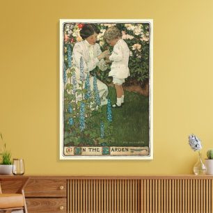 Toile Dans le jardin par Jessie Willcox Smith