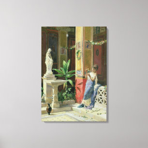 Toile Dans une cour à Pompéi, 1878