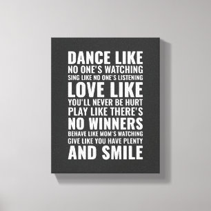 Toile Danse Comme Si Personne Ne Regardait Mur Citation 