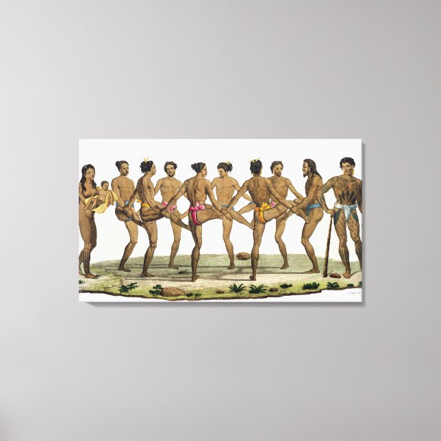 Toile Danse des Caroline Islanders, assiette 22 de 'Le (Recto)