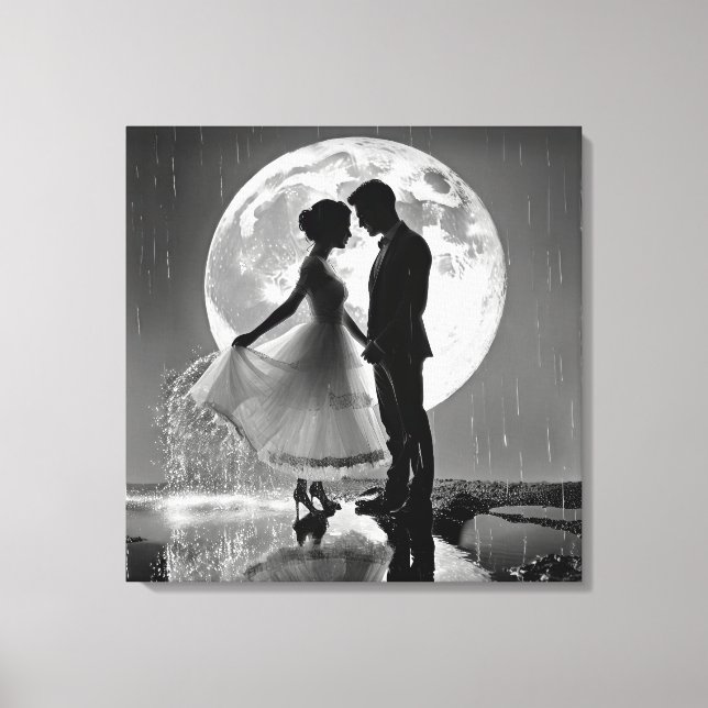 Toile "Danser sous la pluie – Romance au clair de lune" (Recto)