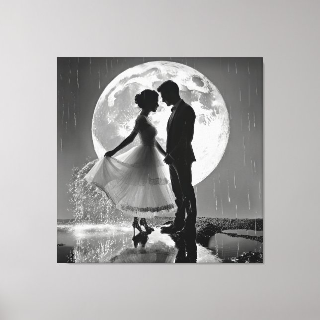 Toile "Danser sous la pluie – Romance au clair de lune" (Recto)