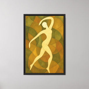 Toile Danseur Abstrait moderne dans les tons de terre