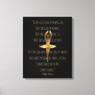 Toile Danseur classique inspiré d'or de citation de