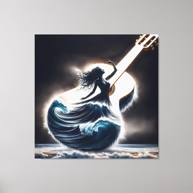 Toile Danseur De Vague En Guitare (Recto)