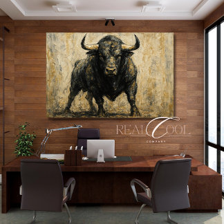 toile d'aquarelle acrylique Black Bull espagnole I